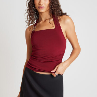 Ode Ember Halterneck Top Ruby