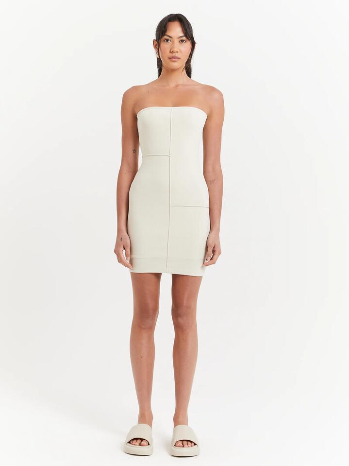 Beyond Her Jordan Mini Dress Size 6 Chalk - Miss Nelly