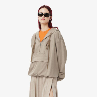 Lacoste Oversized Flannel Pullover Jacket