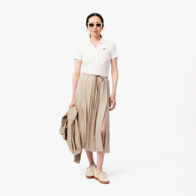 Lacoste Long Pleated Flannel Skirt