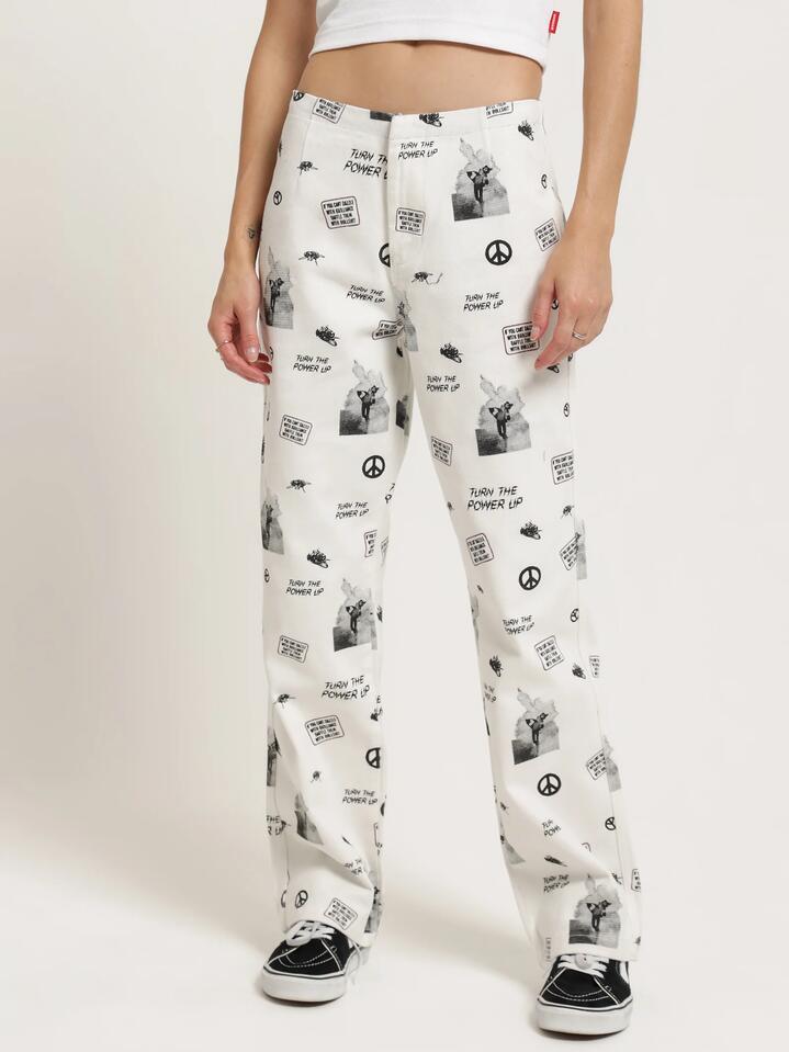 Worship Disorderly Hiatus Pants Size AU 10 White - Miss Nelly