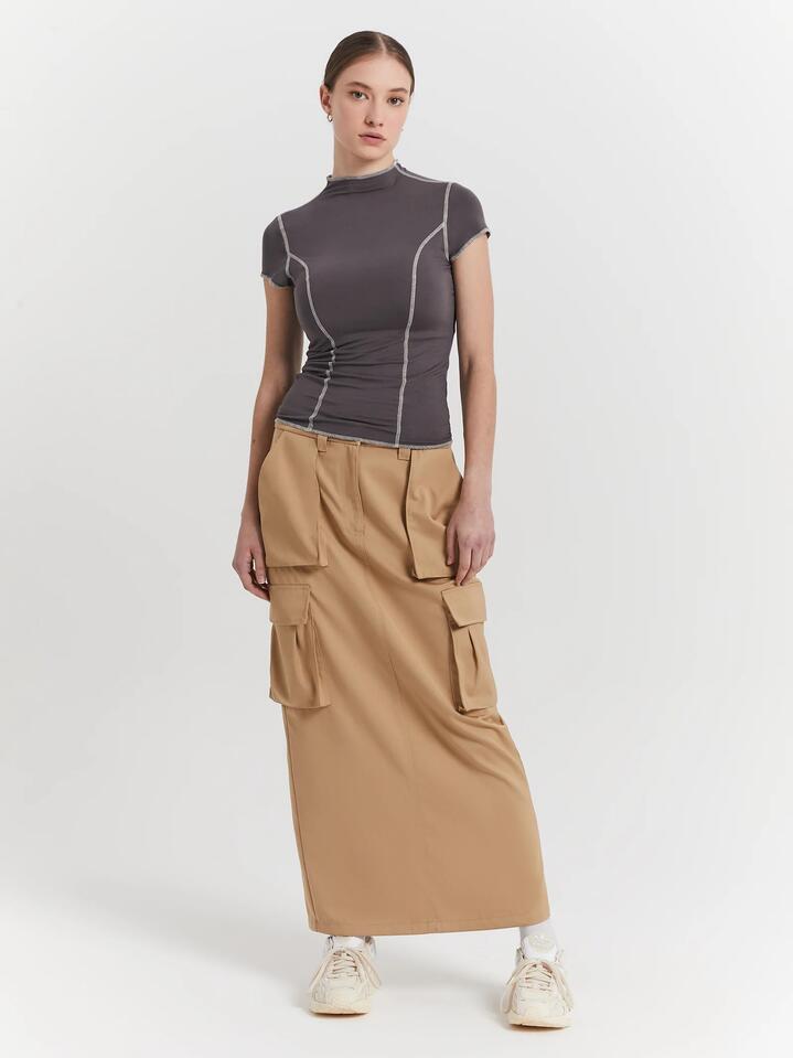 Raef The Label Calle Utility Skirt Size AU 6 Parchment - Miss Nelly