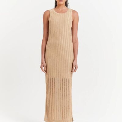 Beyond Her Montanna Midi Dress Size 10 Camel