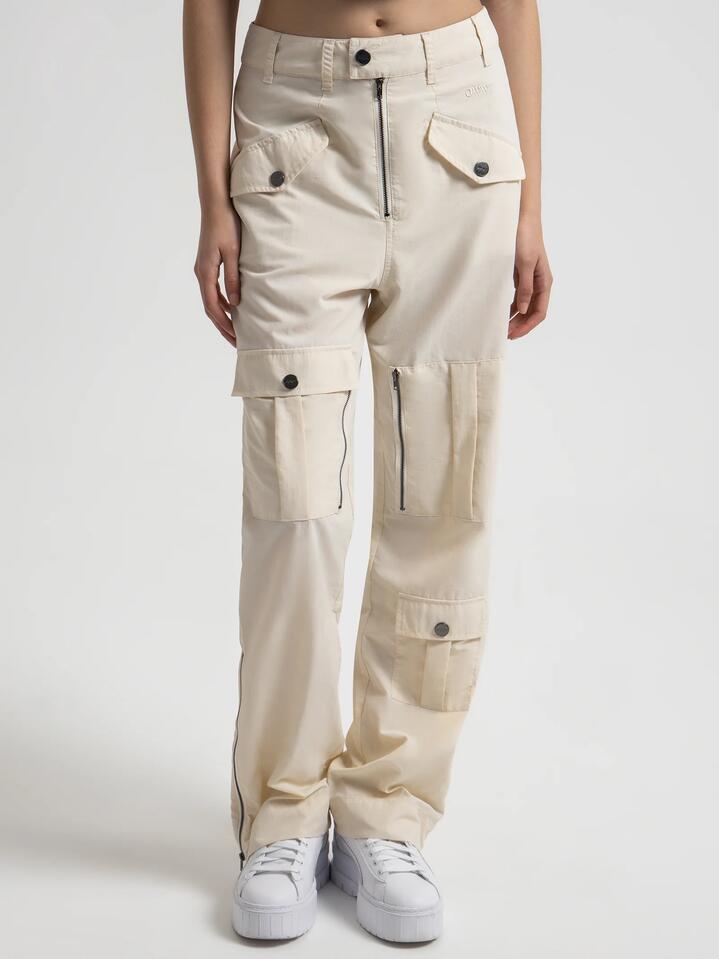 OWWY Inux Cargo Pants Size S Off White - Miss Nelly
