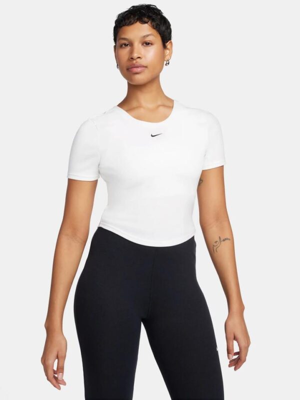Nike Sportswear Chill Knit Scoop Back Top Size L Sail/Black