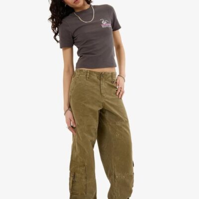 Worship Service Cargo Pant Size AU 10 Khaki Oil Wash