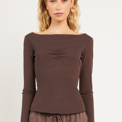Nude Lucy Clement Long Sleeve Top Chestnut