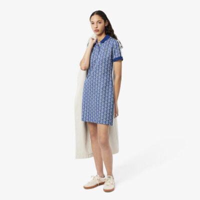 Lacoste Slim Fit Monogram Jacquard Polo Dress