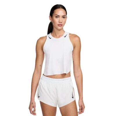 Nike Aeroswift Dri-fit Adv Cropped Running Tank White
