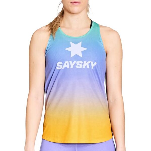 Saysky Drip Dye Flow Singlet Purple Aop
