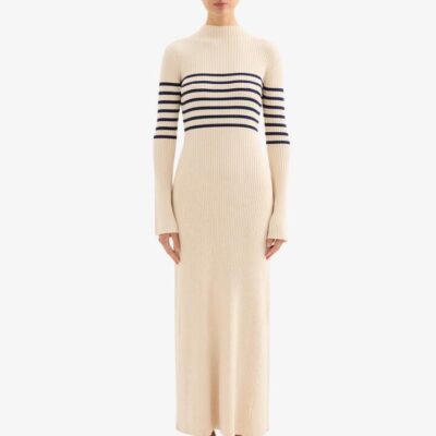 Nude Lucy Misha Knit Maxi Dress Size XS Cloud Stripe
