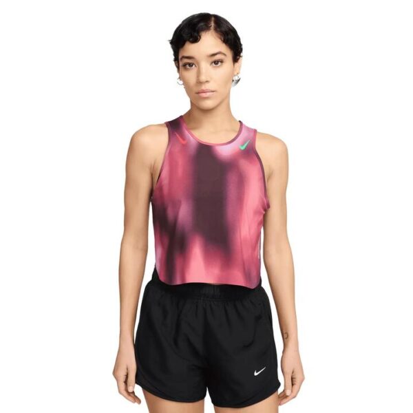 Nike Dri-fit Adv Cropped Running Tank Top Fk Rush Fuchsia