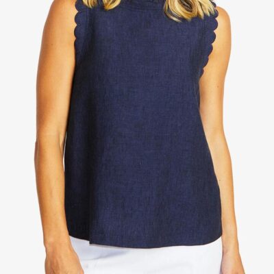 Pingpong Lucy Linen Scollop Top