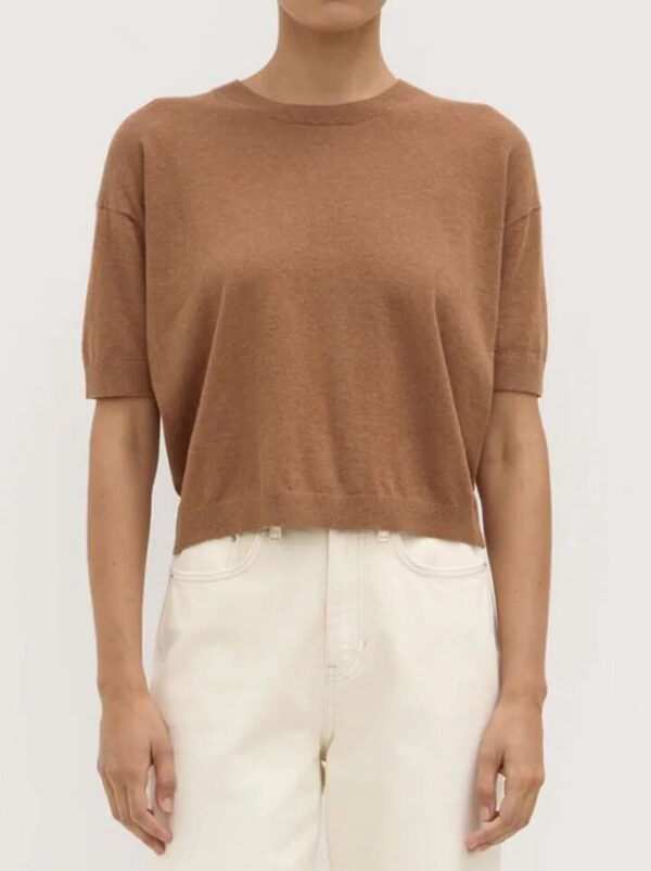 Assembly Label Vanya Cotton Cashmere Boxy Knit Tee