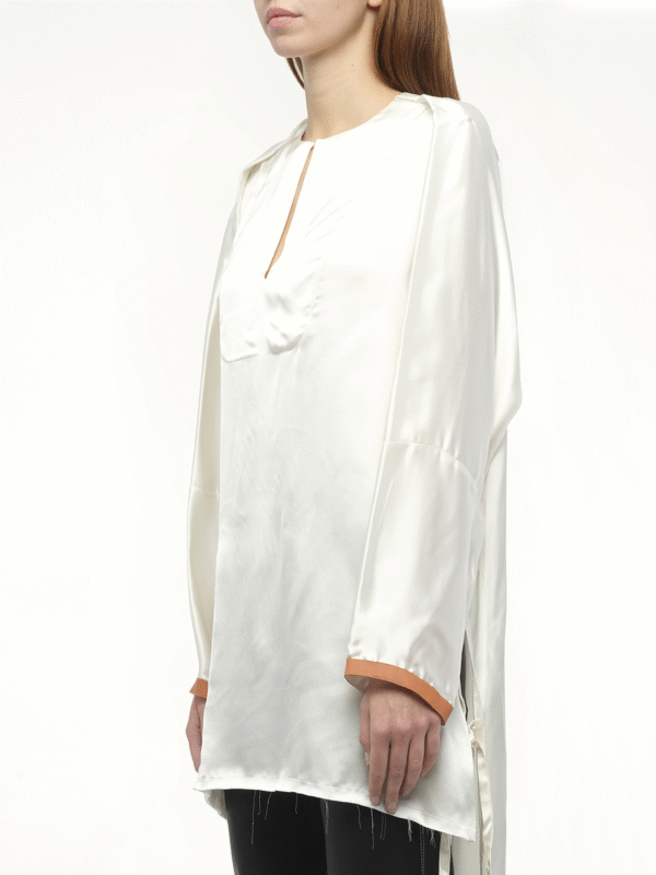 Loewe Satin Long Back Top in White - Image 2
