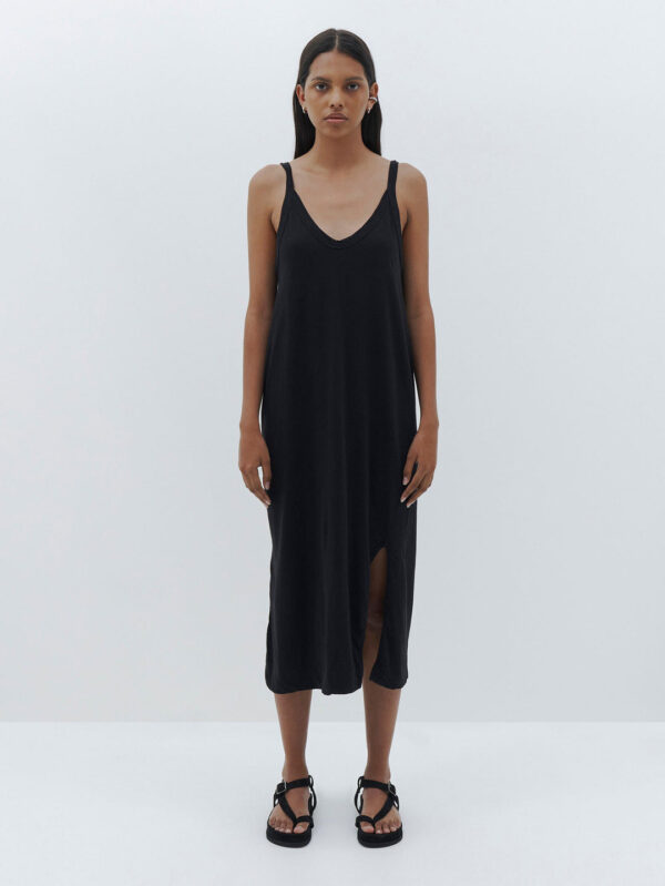 BASSIKE V Neck Jersey Slip Dress
