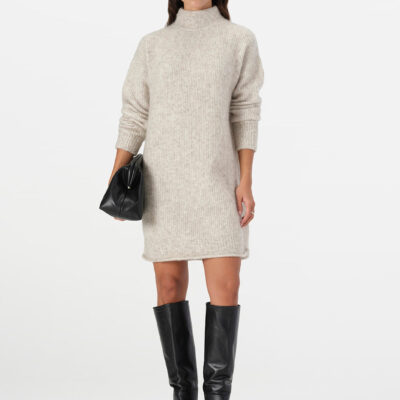 Elka Collective Asta Knit Dress White Marle