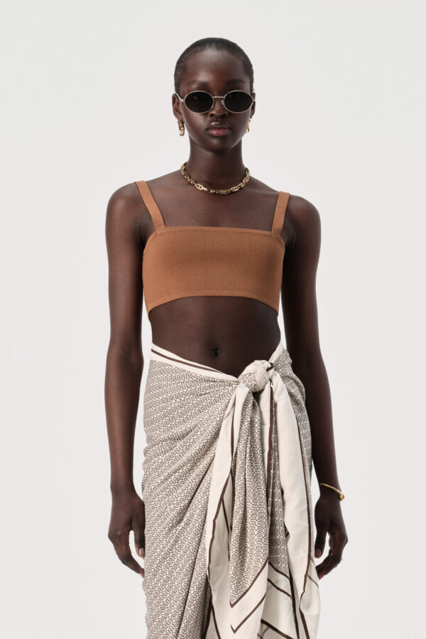 Elka Collective Ava Knit Bralette Caramel - Image 2