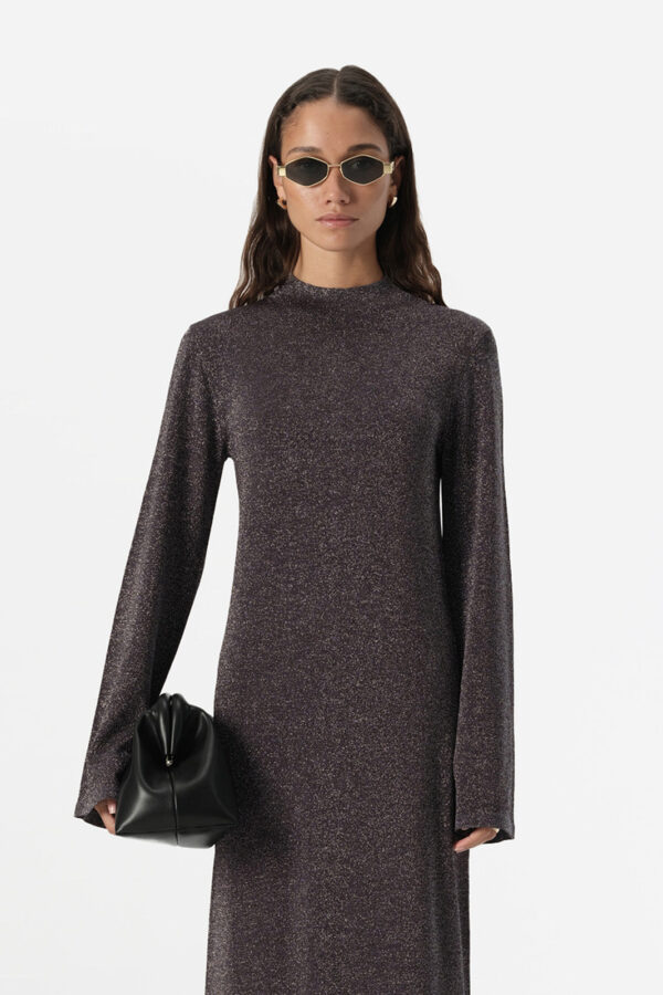 Elka Collective Thelma Knit Dress Midnight Lurex - Image 2
