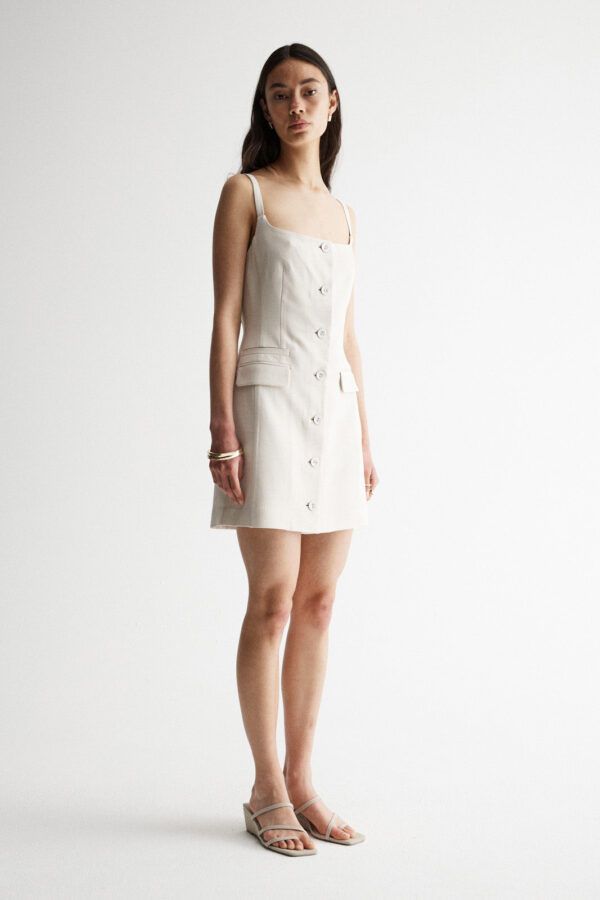 Elka Collective Mala Dress Ecru - Image 3