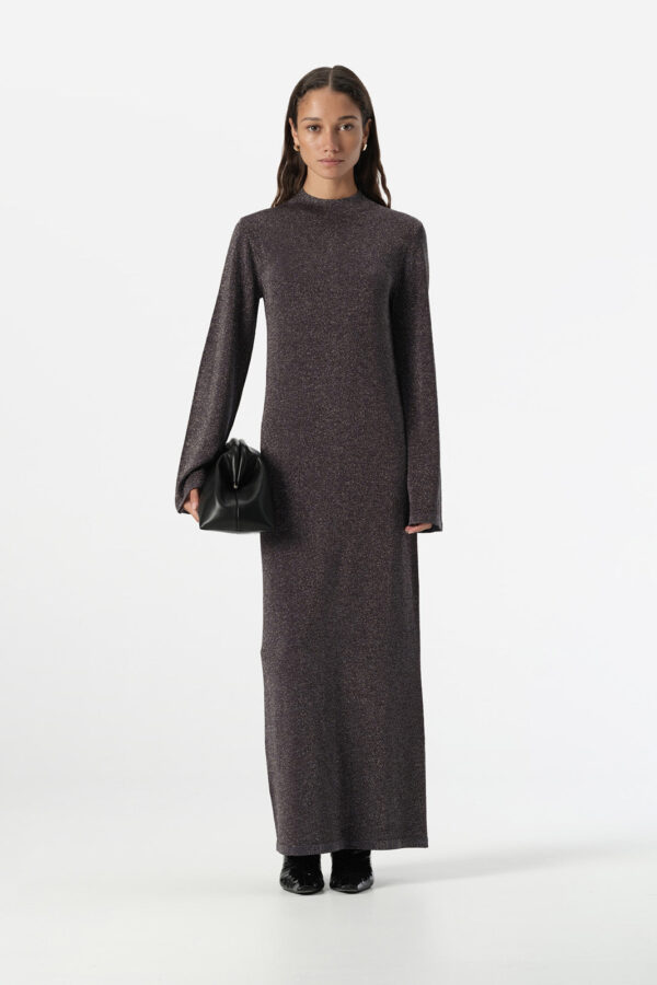 Elka Collective Thelma Knit Dress Midnight Lurex - Image 4