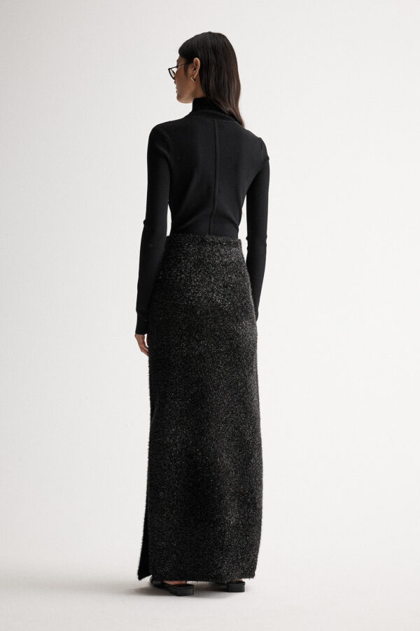 Elka Collective Aurora Knit Maxi Skirt Black Lurex - Image 4