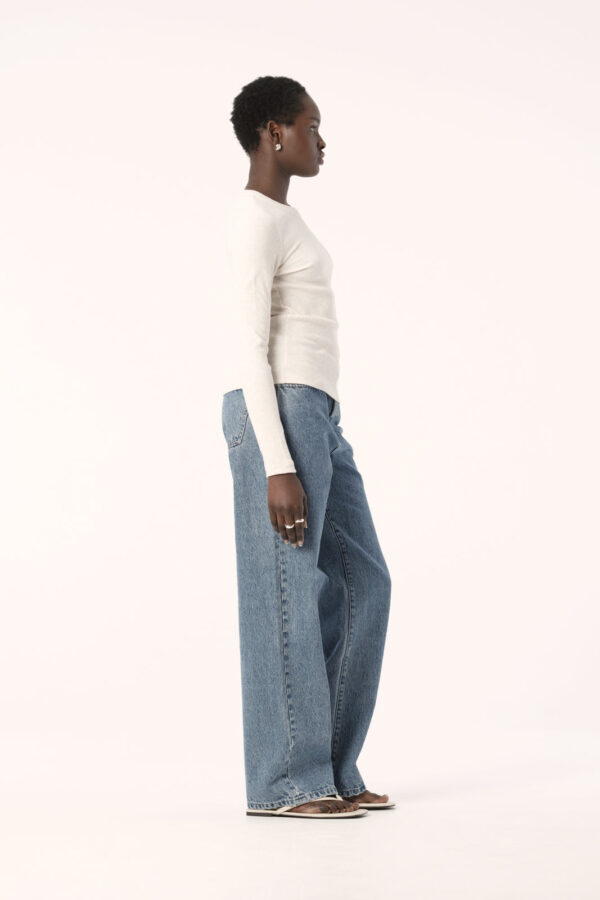 Elka Collective Nola Long Sleeve Top White Marle - Image 6
