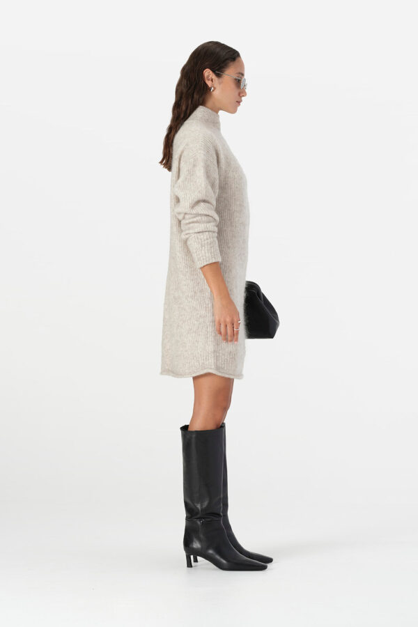 Elka Collective Asta Knit Dress White Marle - Image 6