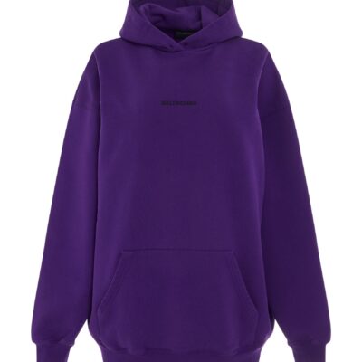 Balenciaga Medium Fit Hoodie in Deep Purple/Black