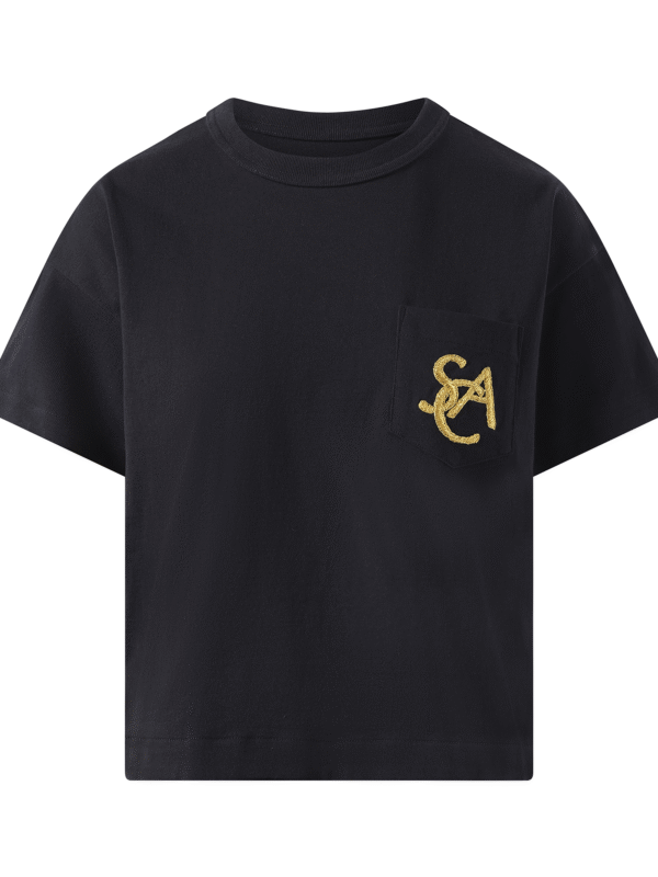 Sacai Emblem Cotton Jersey T-Shirt in Navy - Image 2
