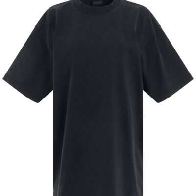 Balenciaga Back logo Rhinestones Oversized T-Shirt in Black