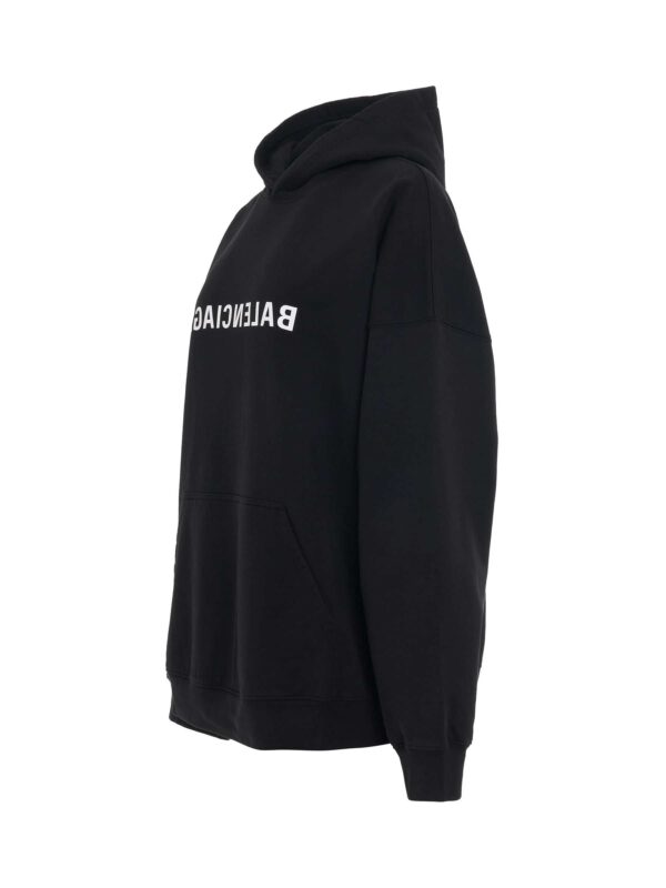 Balenciaga Mirror Print Wide Fit Hoodie in Black - Image 2