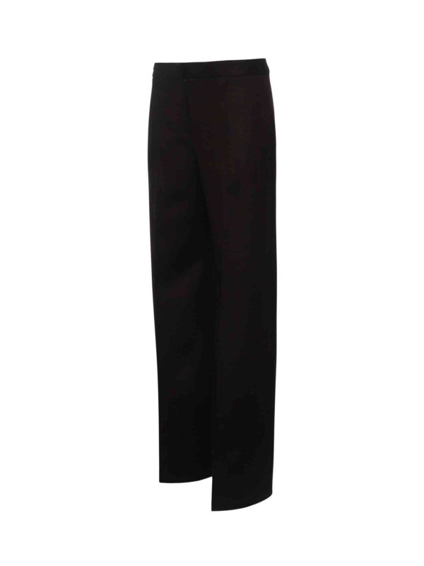 Alexander Mcqueen Herringbone Wide Leg Pants in Chocolate - Image 2