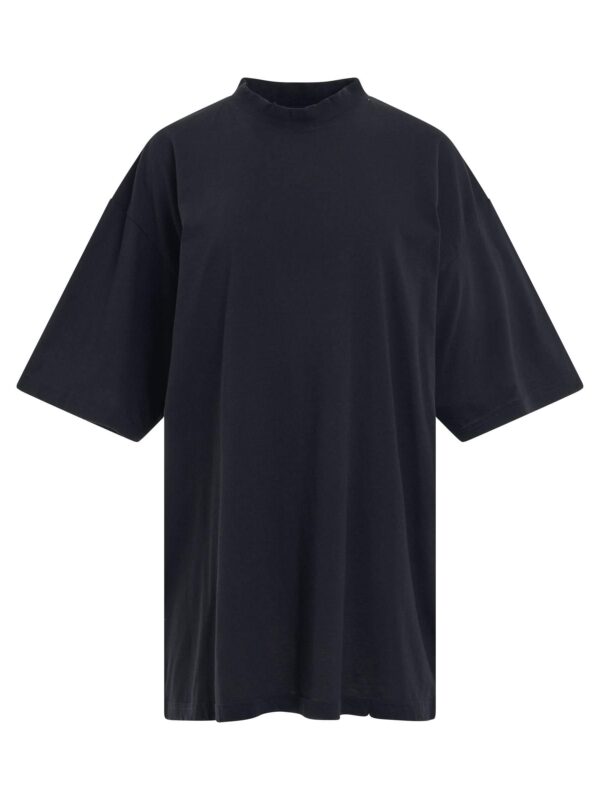 Balenciaga Logo Printed Crewneck T-shirt in Washed Black/White
