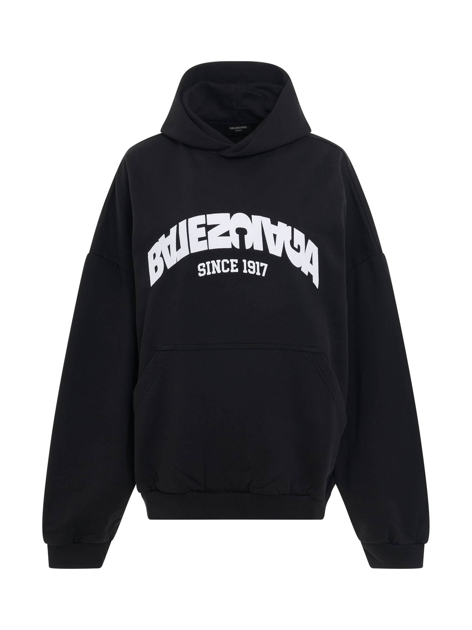 Balenciaga Back Flip Logo Hoodie in Black/White - Miss Nelly