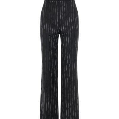 Alexander Mcqueen Certified Broken Stripe Wool Pants in Black