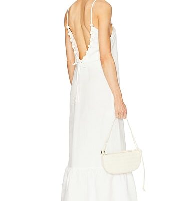 ADRIANA DEGREAS Golden Age Solid Strap Long Dress