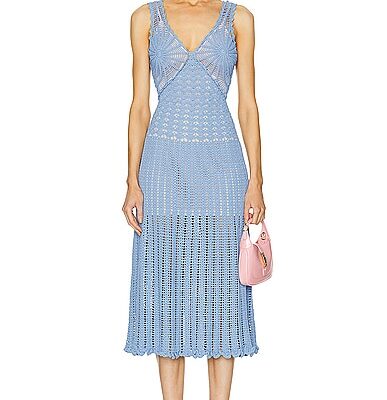 AKNVAS Guinevere Crochet Midi Dress