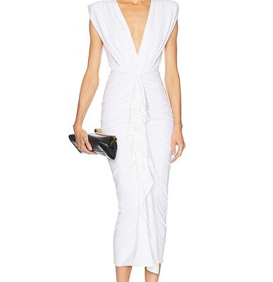 Alexandre Vauthier Ruched Midi Dress