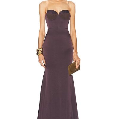 Alex Perry Satin Bustier Gown