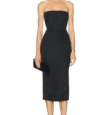 Alex Perry Suede Midi Dress