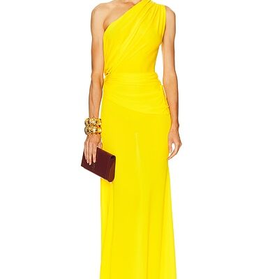 Alex Perry One Shoulder Drape Gown