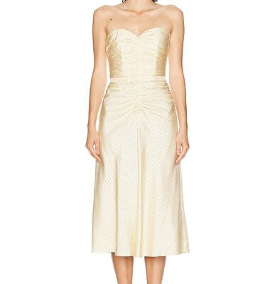 Alessandra Rich Bustier Midi Dress