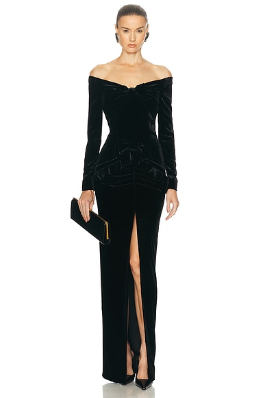 Alessandra Rich Off The Shoulder Gown - Miss Nelly