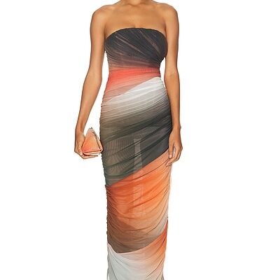 THE ATTICO Strapless Midi Dress