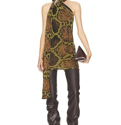 THE ATTICO Python Sleeveless Mini Dress