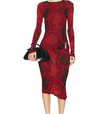 THE ATTICO Python Midi Dress