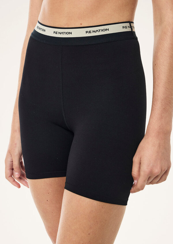 P.E Nation Avant 5" Bike Short In Black & Biscuit - Image 2