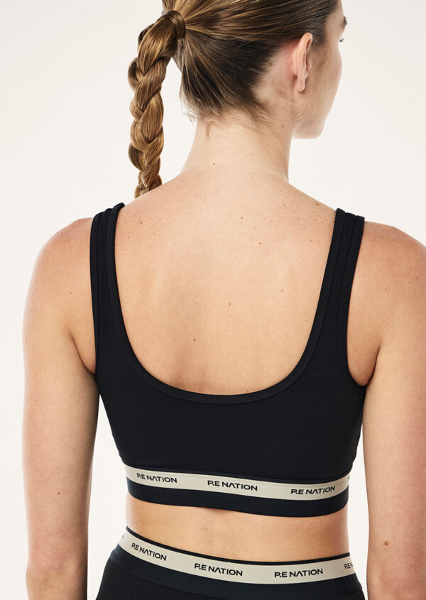 P.E Nation Avant Sports Bra In Black & Biscuit - Image 3
