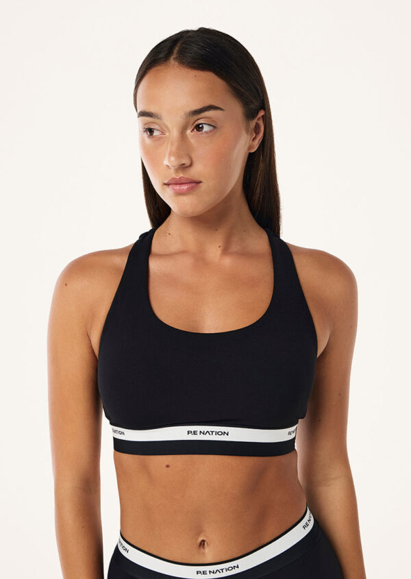 P.E Nation Avant Sports Bra In Black & Whisper White